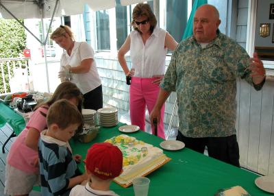 The Kelly grandkids line up for cake ....