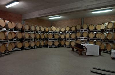 Wine aging in the cellar of Fontanabianca