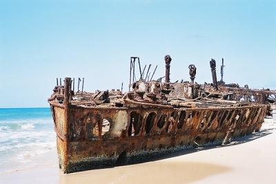 ship wreck on the East Coast of Frasier Island