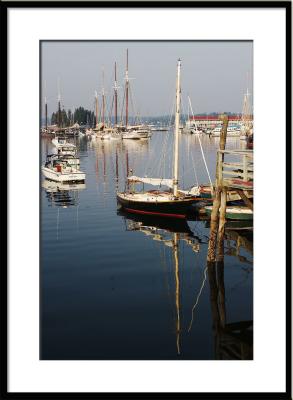 partying, the windjammers.... (Maine, harbor, Boothbay, reflections, sailboats)