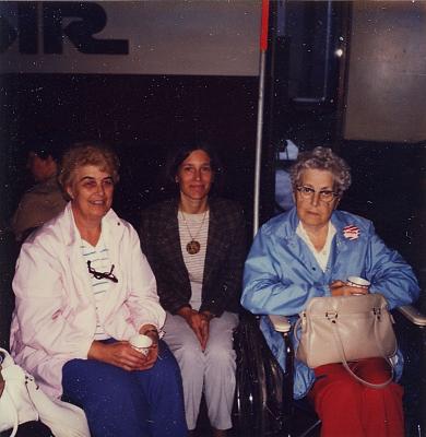 Lucille & Ruth at a stopover at the airport--I think they're on their way to Florida.