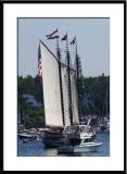 ....and drop anchor in harbor.  (Maine, sailing, windjammer, schooner)