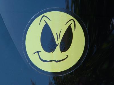 Smiley Bag force field sticker, does not deter Buzzards however
