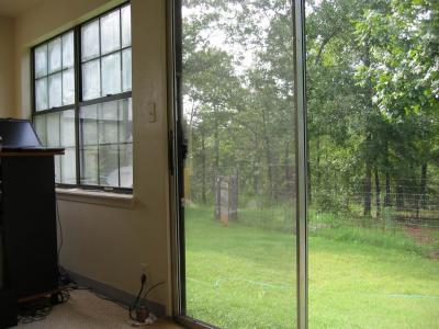 looking out the sunroom door northwest
