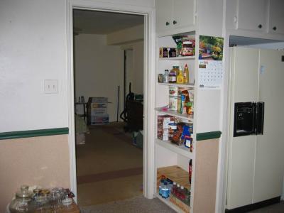 looking from kitchen into master bedroom