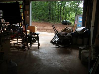 end of the hall and into the garage