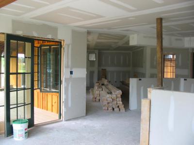 Walking into the dining room, looking through the kitchen into the den (sorry for the mess!)