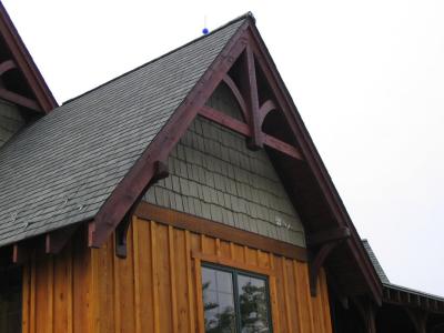 A shot of the icing on the laundry room gable