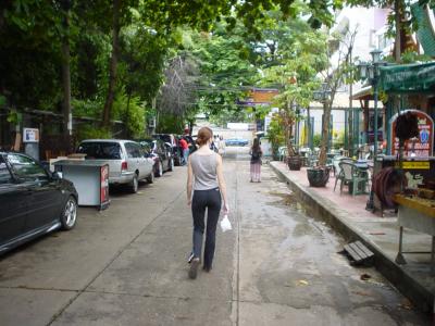 somewhere near Thanon Phra Athit in Bangkok