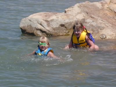 Kaelyn & Tayago for a swim