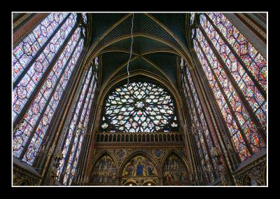 Rose window, telling the story of the Apocalypse