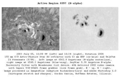 Active Region 0397 (H-alpha)