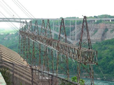 Power lines going up the valley