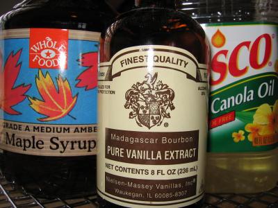 Maple syrup, vanilla & canola oil
