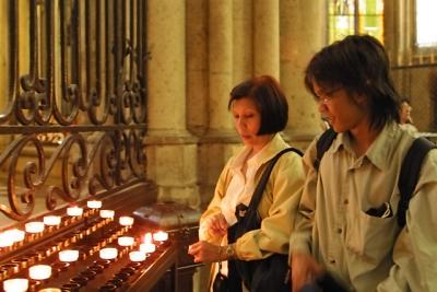 Candles inside the Dom