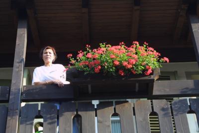 Balcony full of flowers