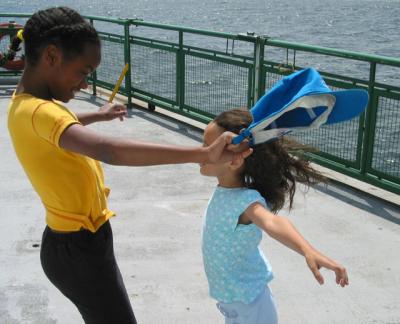 windy ferry ride to kingston