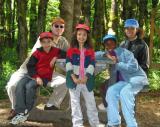 picnic table family pose