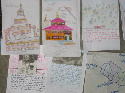 Children's drawings and writings