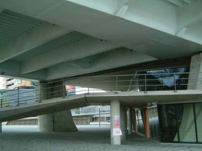 Under side of Erasmus bridge, with foot ramp