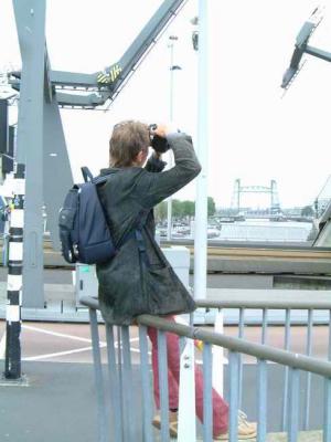 In front Cor Oldenburg. Bridge in the back is old Koningshaven (railway)bridge