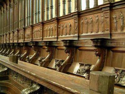 Choir stools, very old and baroque