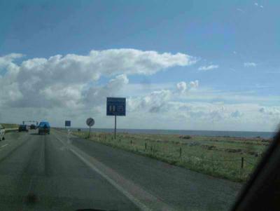 On the Afsluitdijk, IJsselmeer to the right