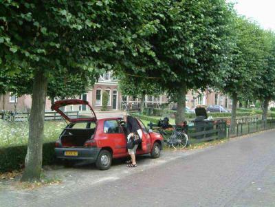 Martha collects some stuff from the car. We were parked in front of the former townhall