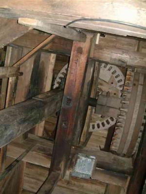 Looking upwards inside the mill