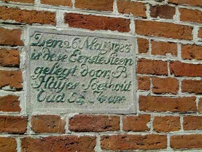 First stone laid in 1783 by a Soethout