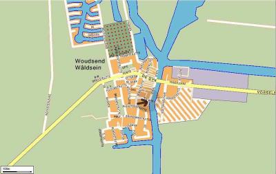 MAp of Woudsend. Mill at the arrow