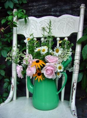 farm chair flowers