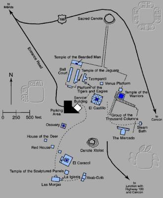 Chichn Itz Ruins Map