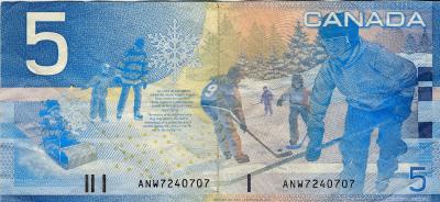 Five Canadian Dollars