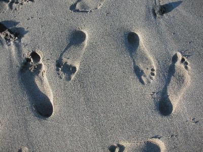 Our footprints on the sand