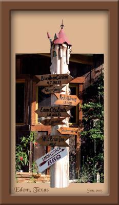 Street sign in Edom, TX