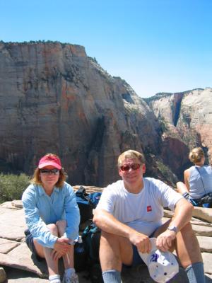 Mom and dad at the top of Angels Landing
