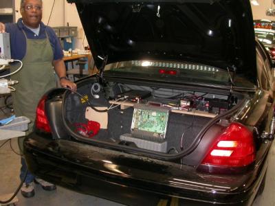 Communications equipment in trunk