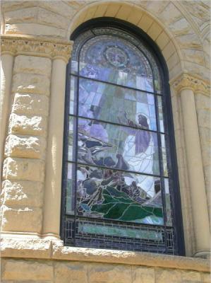 Stained glass window - outside church