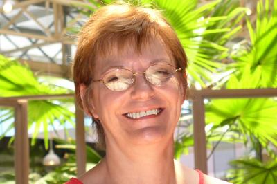 Cathy enjoying her first full day in Paradise