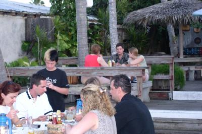 The Waltz's enjoying Sunday evening meal at Crocodile's on the waterfront at Nassau