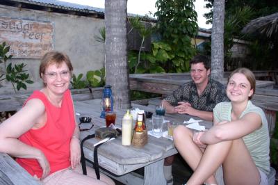 The Waltz's enjoying Sunday evening meal at Crocodile's on the waterfront at Nassau