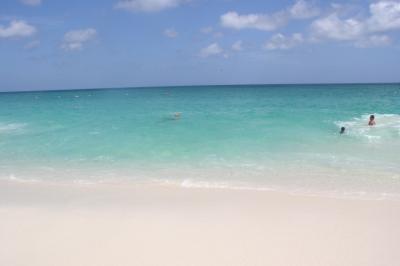 The clear, clear water at the beach at Paradise Island