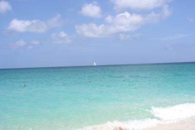 The clear, clear water at the beach at Paradise Island