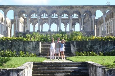 Cathy, Josh & Elizabeth in front of the Cloisters