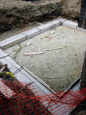 Concrete footing installed