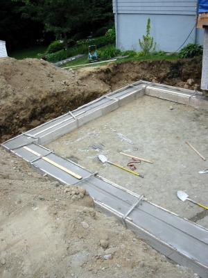 Concrete footing installed