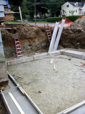 Concrete footing installed