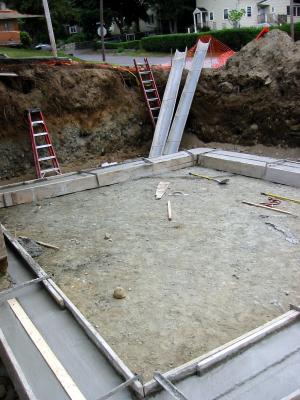 Concrete footing installed