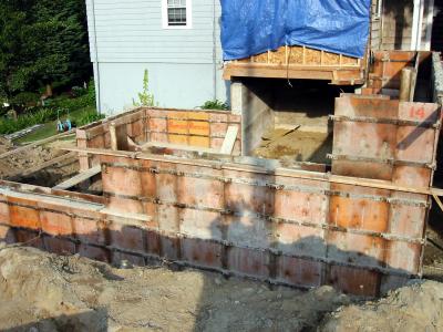The concrete is in the forms!
